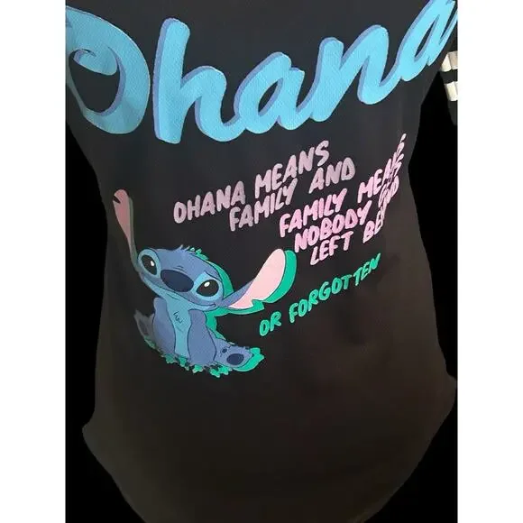 Stitch Disney Women's Baseball Black Jersey Top Size Small-See Dimensions - Picture 8 of 9